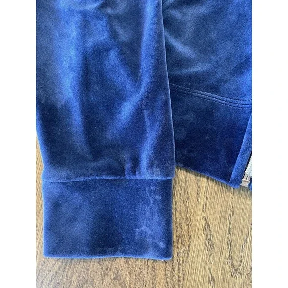 Juicy Couture Youth Blue Jacket Girl’s Size XXL Full Zip Hood Heavy Velour